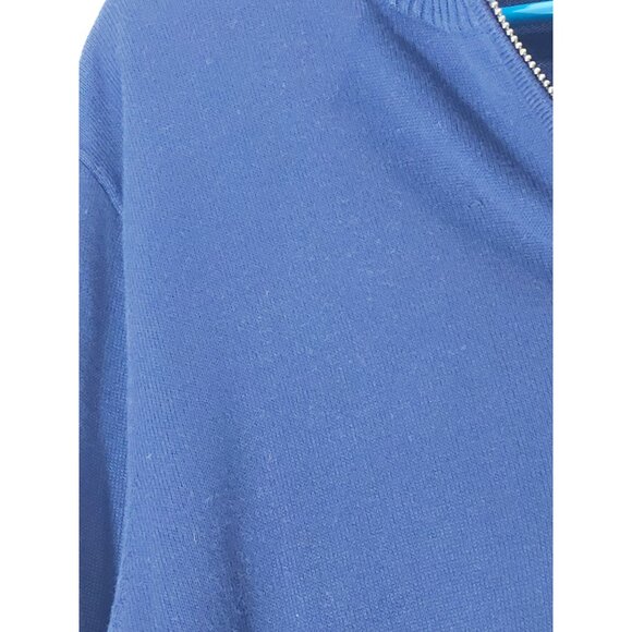 J.Crew Slim Fit Cotton Half-Zip Sweater Dark Blue Ribbed Collar - Picture 4 of 14